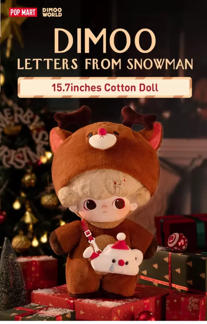 Serie DIMOO “Letras del muñeco de nieve” –  Muñeca de algodón de 15,7 pulgadas