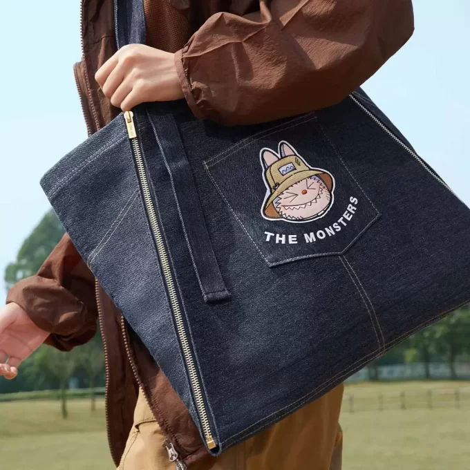 SERIE LOS MONSTRUOS CAEN EN SALVAJE – Bolsa de mezclilla con delantal
