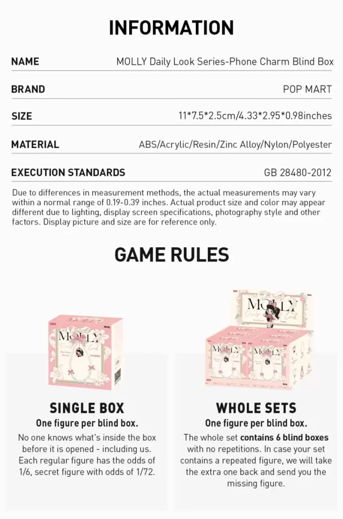 Serie MOLLY Daily Look – Caja sorpresa con adornos para teléfono Serie MOLLY Daily Look – Caja sorpresa con adornos para teléfono