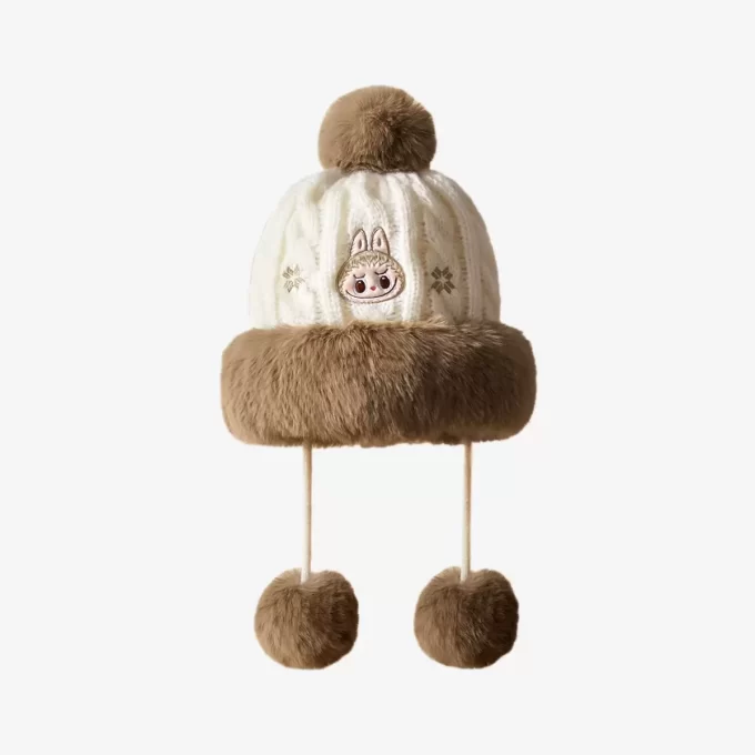 Serie navideña cálida y esponjosa: gorro de peluche LABUBU