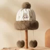 Serie navideña cálida y esponjosa: gorro de peluche LABUBU