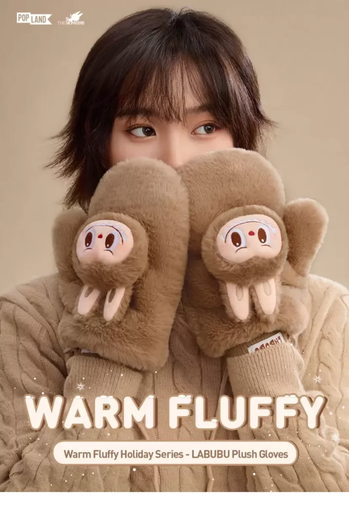 Serie navideña cálida y esponjosa: guantes de peluche LABUBU Serie navideña cálida y esponjosa: guantes de peluche LABUBU