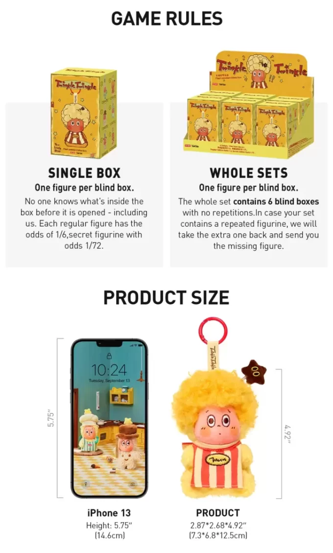 Serie Twinkle Twinkle Be A Little Star: Caja sorpresa con colgante de peluche