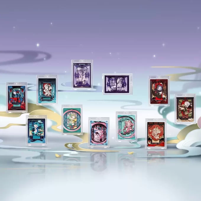 Tarjetas de colección de arte de figuras de la serie Mirage de SKULLPANDA