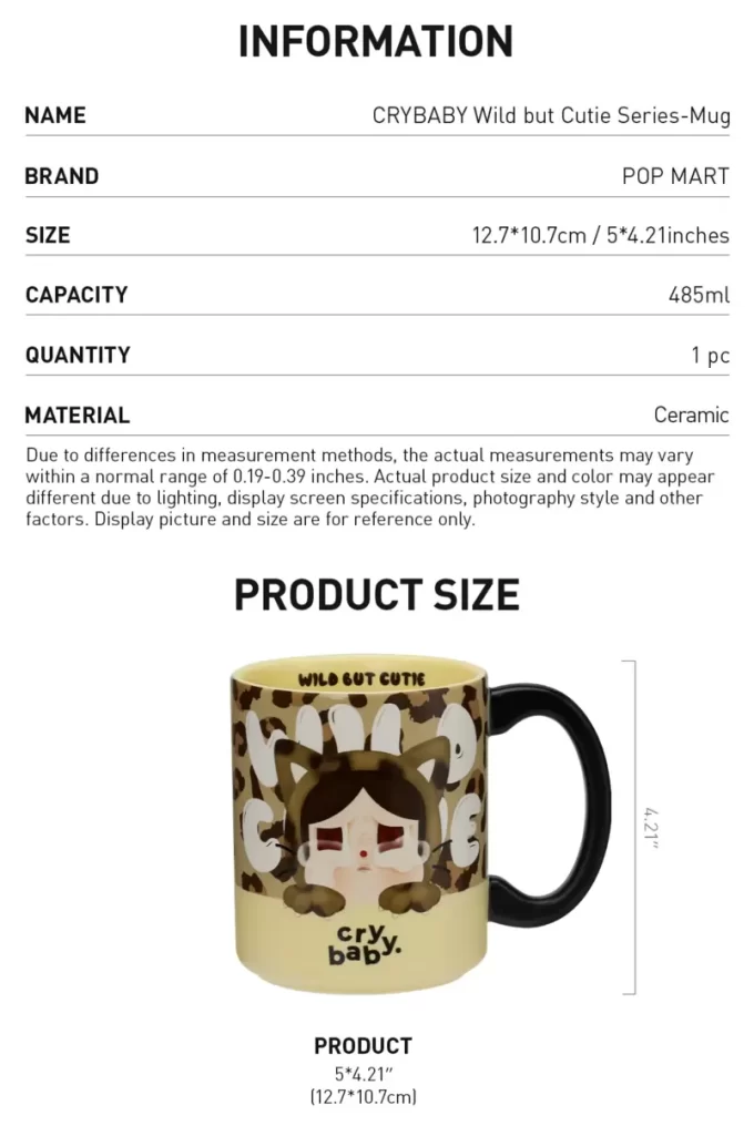 Taza de la serie CRYBABY Wild But Cute