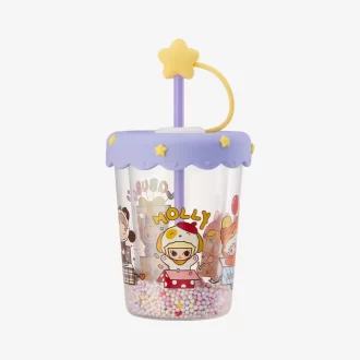 Vaso con pajita agitadora de doble capa para fiesta de pijamas POP BEAN