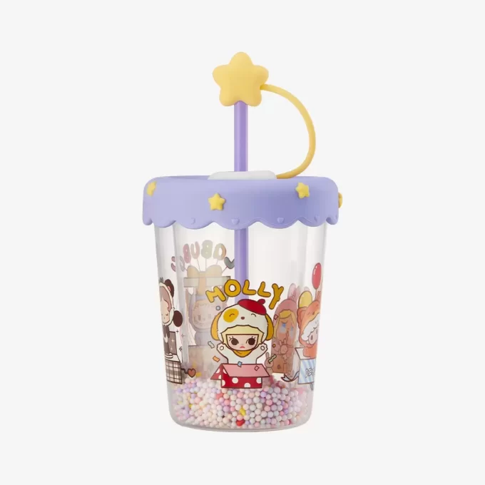 Vaso con pajita agitadora de doble capa para fiesta de pijamas POP BEAN