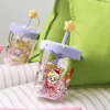 Vaso con pajita agitadora de doble capa para fiesta de pijamas POP BEAN
