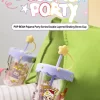 Vaso con pajita agitadora de doble capa para fiesta de pijamas POP BEAN