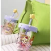 Vaso con pajita agitadora de doble capa para fiesta de pijamas POP BEAN