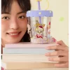 Vaso con pajita agitadora de doble capa para fiesta de pijamas POP BEAN
